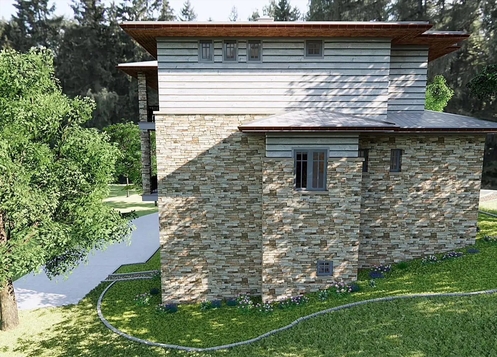 Lakeway Model Home - Side Elevation