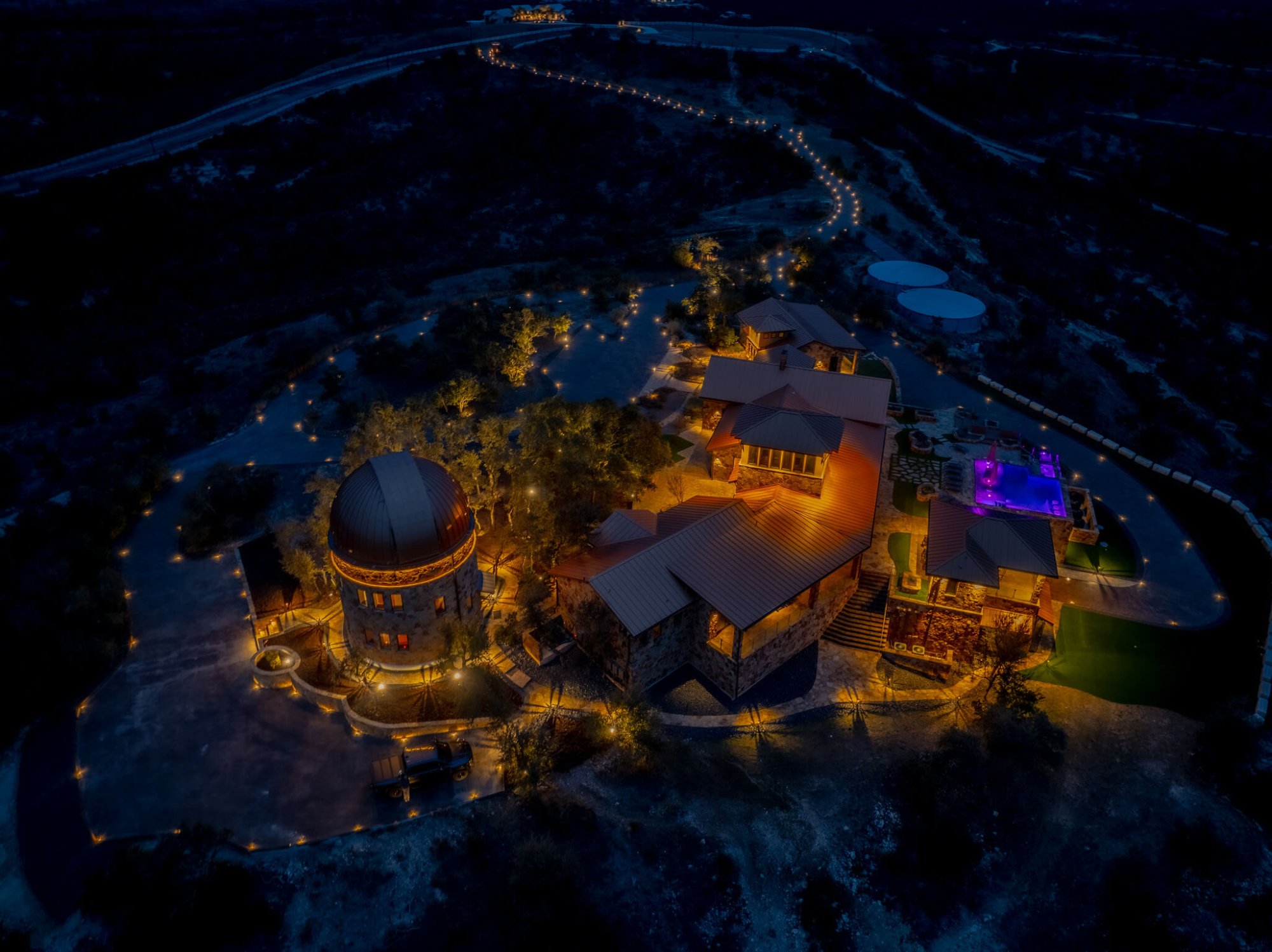 GSR Observatory - Aerial Night View